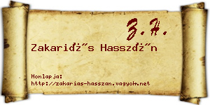 Zakariás Hasszán névjegykártya